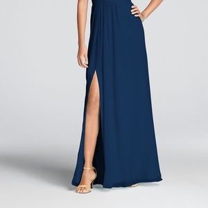 Long One-Shoulder Crinkle Chiffon Dress
DAVID'S BRIDAL in marine